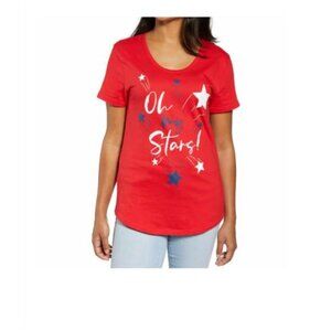 GALT Ladies' Comfort Fashion Fit Americana Tee (Red, Small)